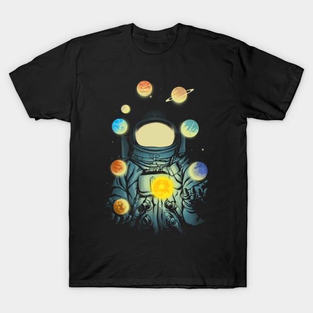 Juggling Planets T-Shirt by carbine